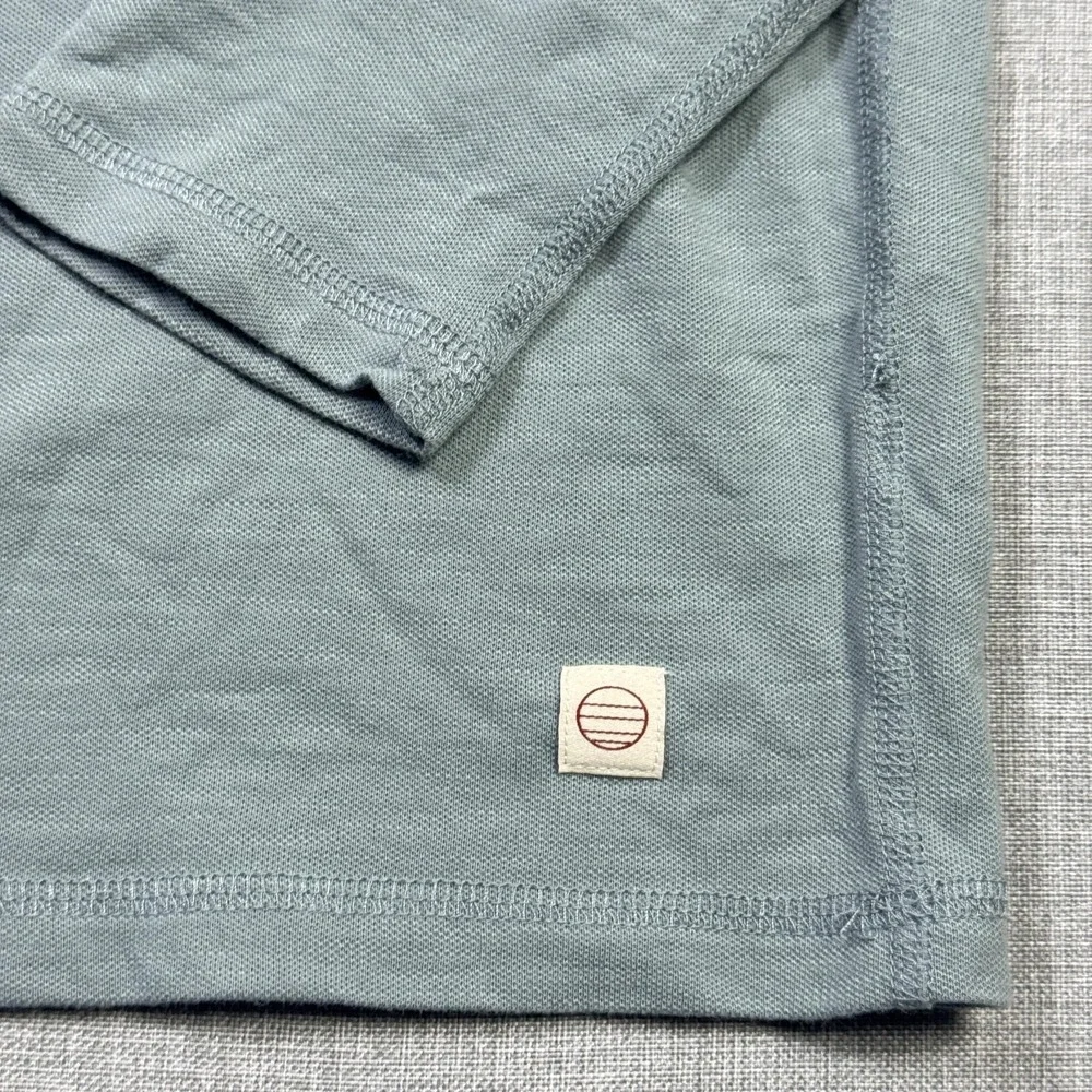 Marine Layer 1/4 Zip Pullover‎ Mens Small Green Striped Collared Lyocell Cotton